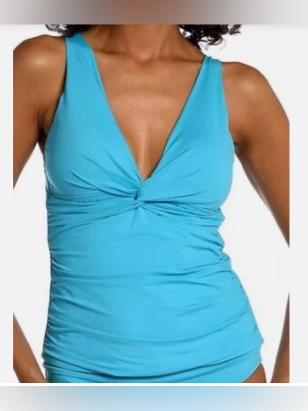 La Blanca NEW SET Women's 12 Azure Blue Island Goddess Twist Front Tankini Swim